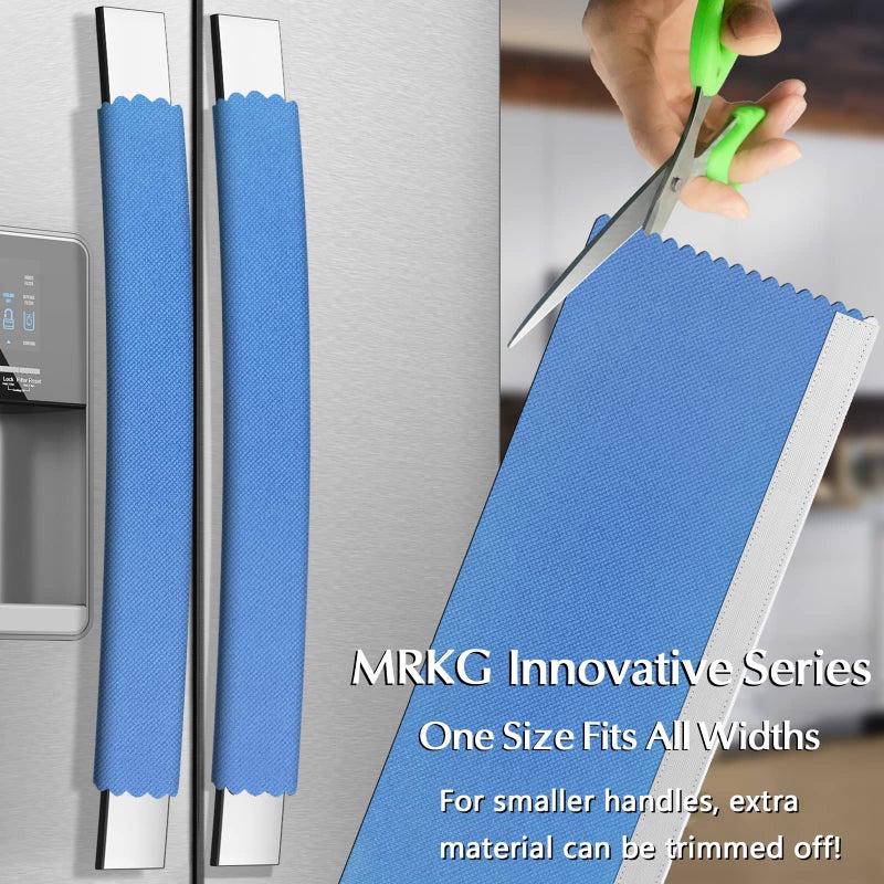 Mrkg Refrigerator Door Handle Covers, Set Of 6, One Size Fits All Widths, Keep Your Kitchen Appliance Clean From Smudges, Drips, Food Stains, Oil (Blue) - Image 4